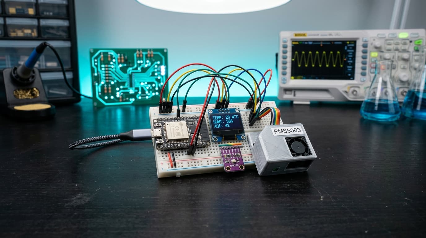 Smart ESP32 Weather & AQI Station