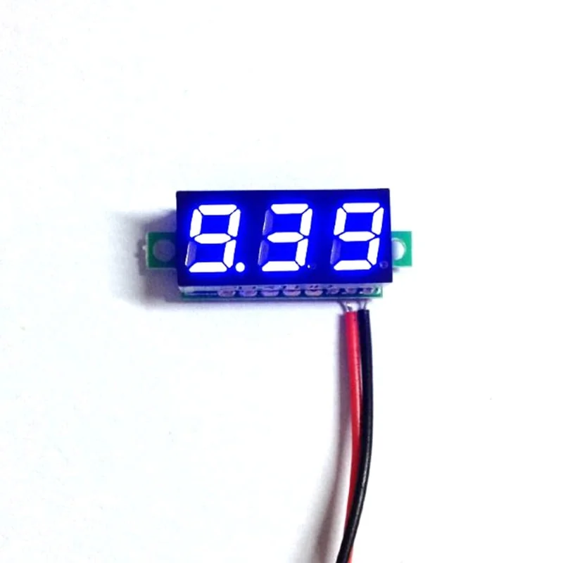 0.28 inch 3.5-30V Two Wire DC Voltmeter Blue — Power & Components — Detail / close-up