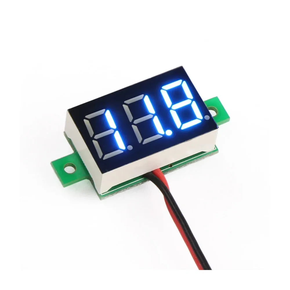 0.28 inch 3.5-30V Two Wire DC Voltmeter Blue — Power & Components