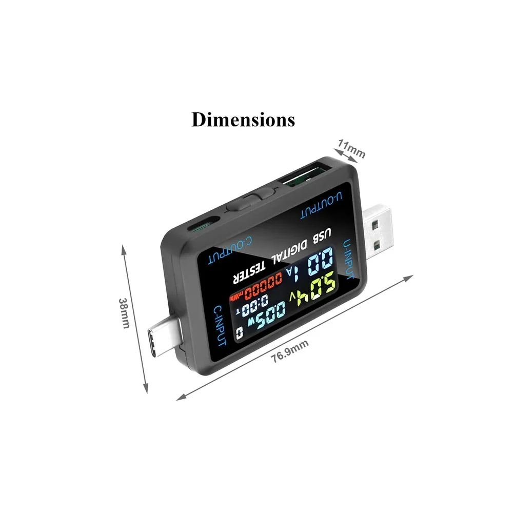 10-in-1 USB & Type-C Digital Tester – IPS Voltmeter, Ammeter, Impedance & Capacity Meter — Power & Components — Pinout diagram