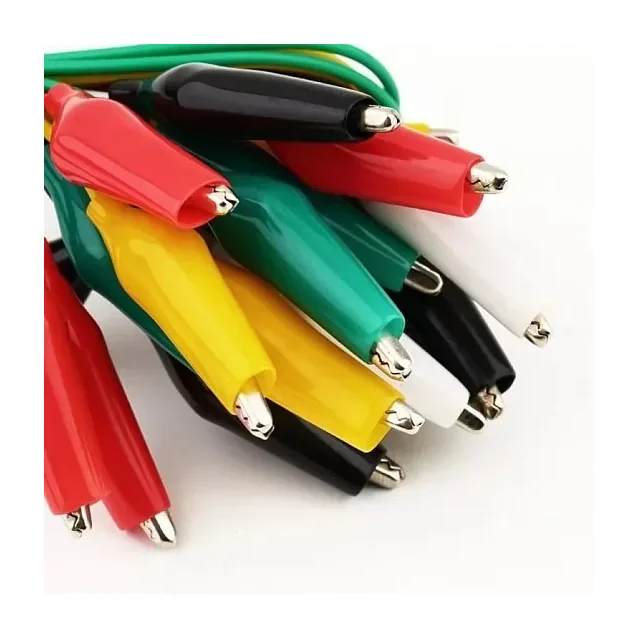 10 pcs of Double-ended Crocodile/Alligator Clips Roach Clips Electrical DIY Test Leads — Power & Components — Back view