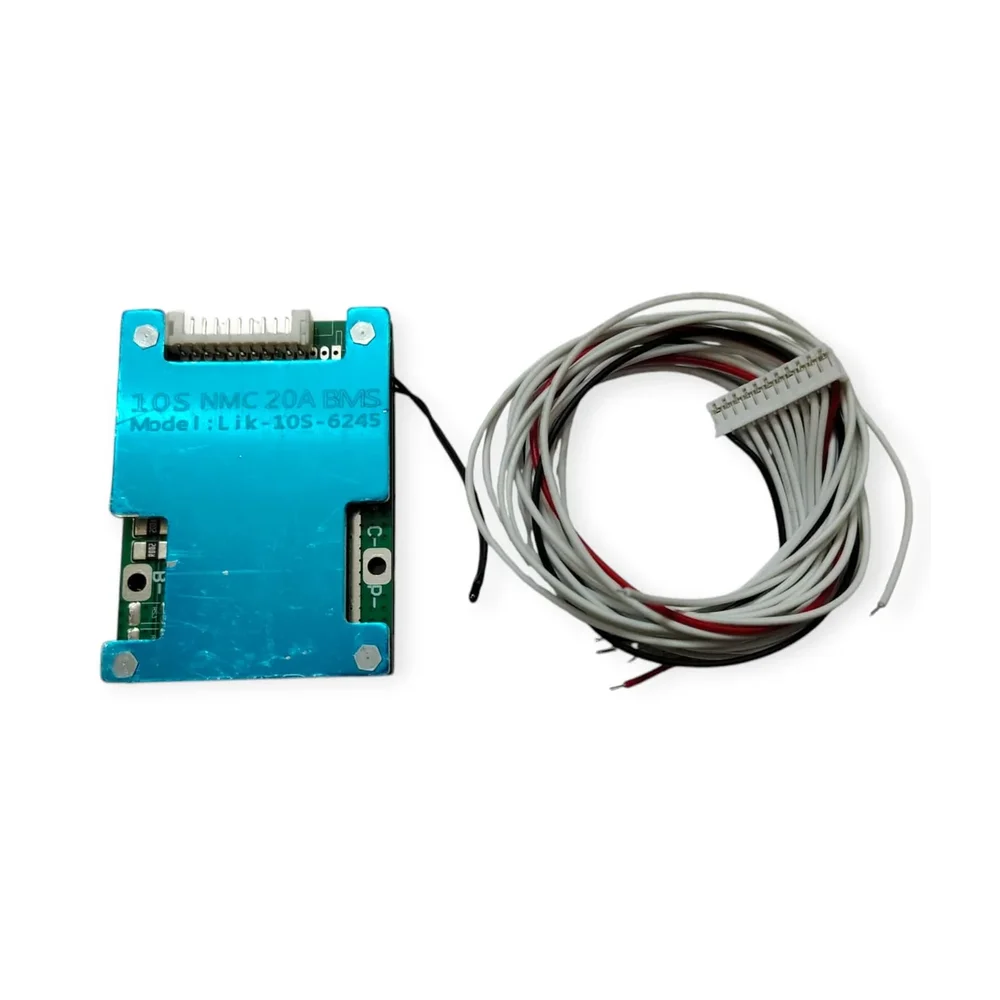 10S 20A Lithium-ion BMS 18650 Battery Charging Board — Power & Components — Back view