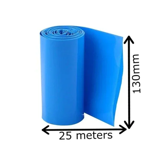 130mm PVC Heat Shrink Sleeve Blue for Lithium Cell Battery Pack (In Meters) — Power & Components — Back view