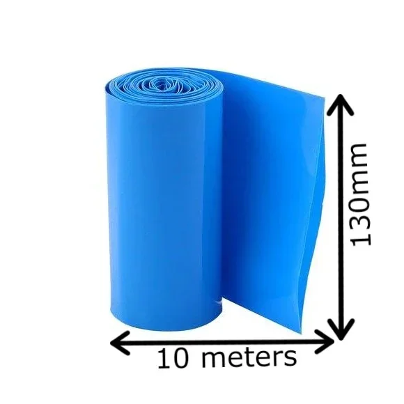 130mm PVC Heat Shrink Sleeve Blue for Lithium Cell Battery Pack (In Meters) — Power & Components — Detail / close-up