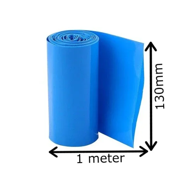 130mm PVC Heat Shrink Sleeve Blue for Lithium Cell Battery Pack (In Meters) — Power & Components