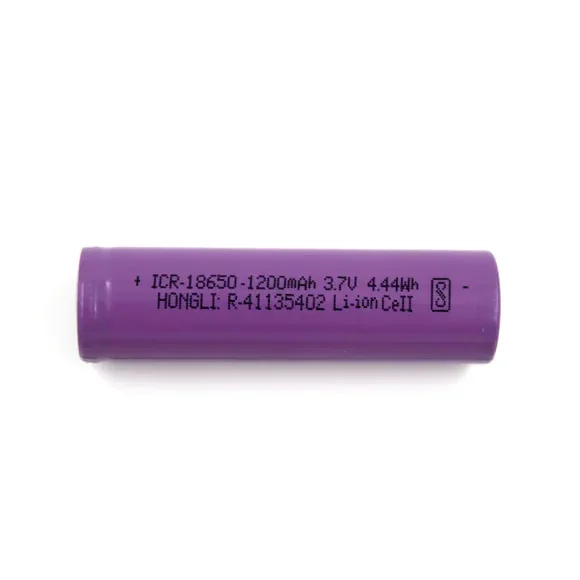 18650 3.7V 1200mAh Lithium-Ion Rechargeable Cell — Power & Components — Back view