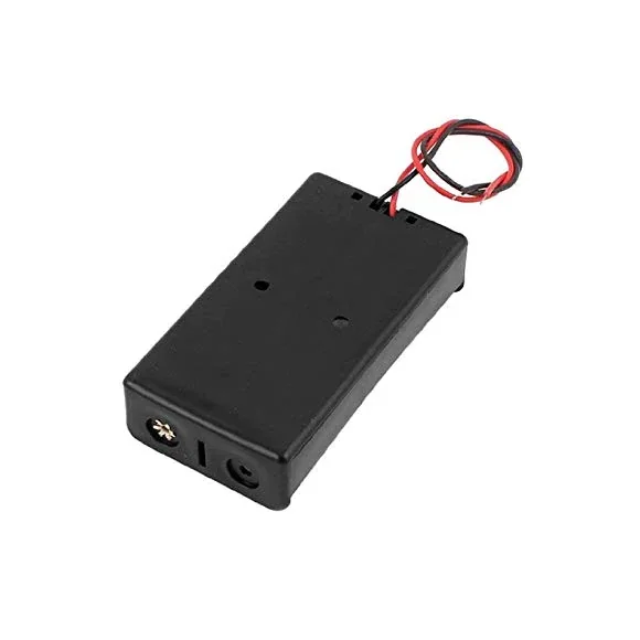 18650X2 Double Battery Cell Holder/Case with Wire — Power & Components — Back view