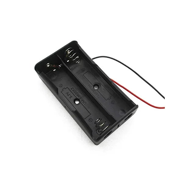 18650X2 Double Battery Cell Holder/Case with Wire — Power & Components