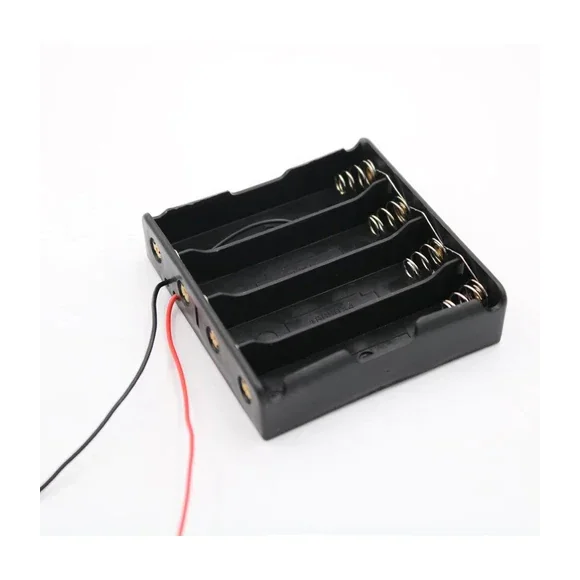 18650×4 Quadruple Battery Cell Holder/Case with Wire — Power & Components