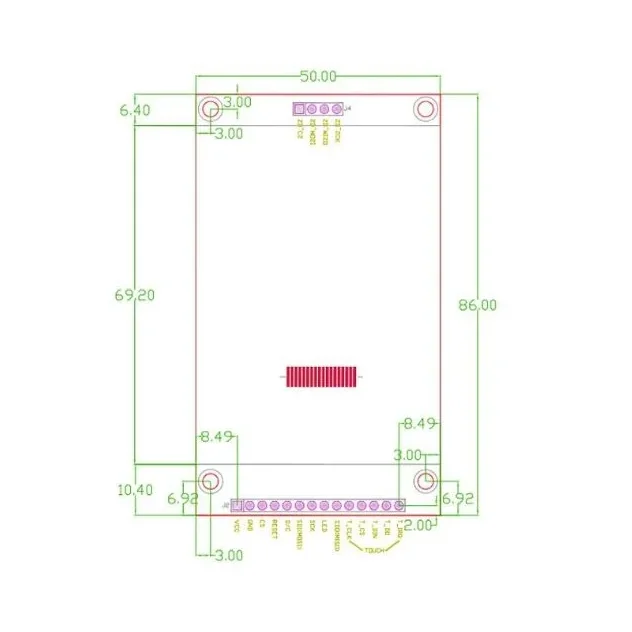 2.8 inch SPI Touch Screen Module TFT Interface 240*320 — Display & Communication — Pinout diagram