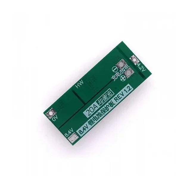 2S 20A 7.4V / 8.4V 18650 Lithium Battery Protection Board with Balance — Power & Components — Detail / close-up