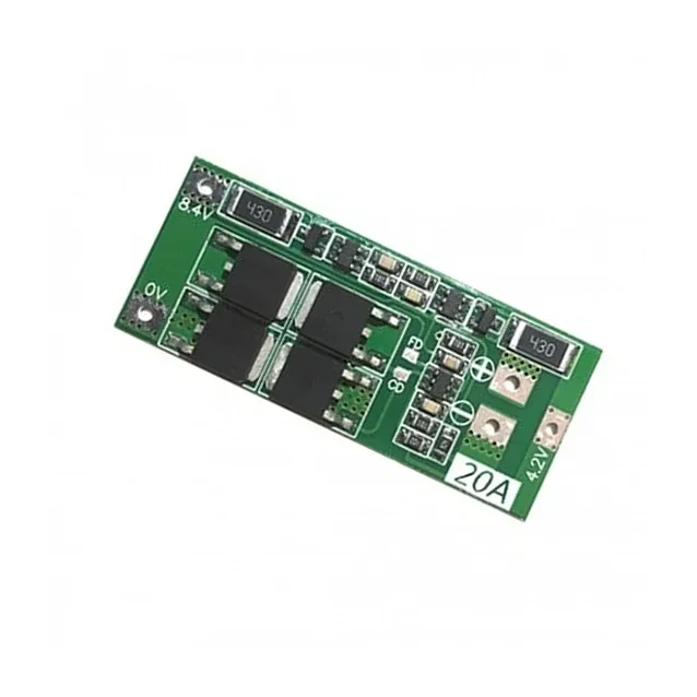 2S 20A 7.4V / 8.4V 18650 Lithium Battery Protection Board with Balance — Power & Components