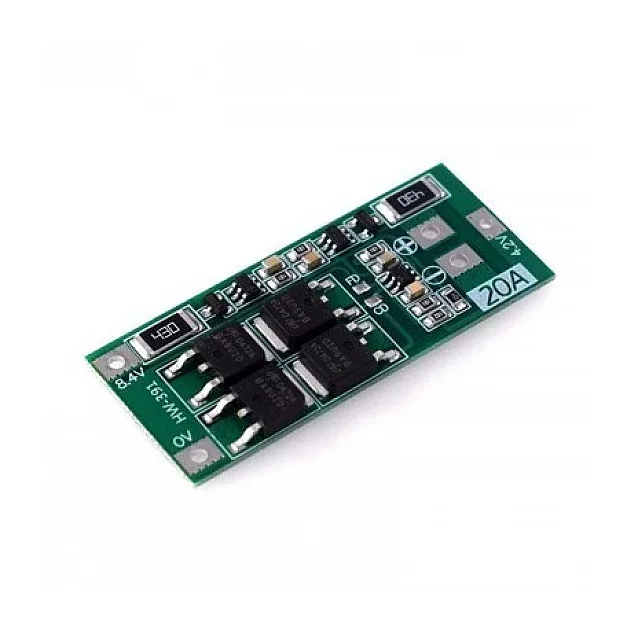 2S 20A 7.4V / 8.4V 18650 Lithium Battery Protection Board with Balance — Power & Components — Pinout diagram