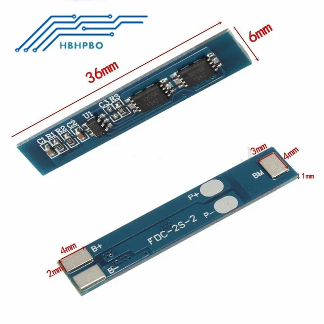 2S 3A Li-ion Lithium Battery 7.4V 8.4V 18650 Charger Protection Board Module — Power & Components — Detail / close-up