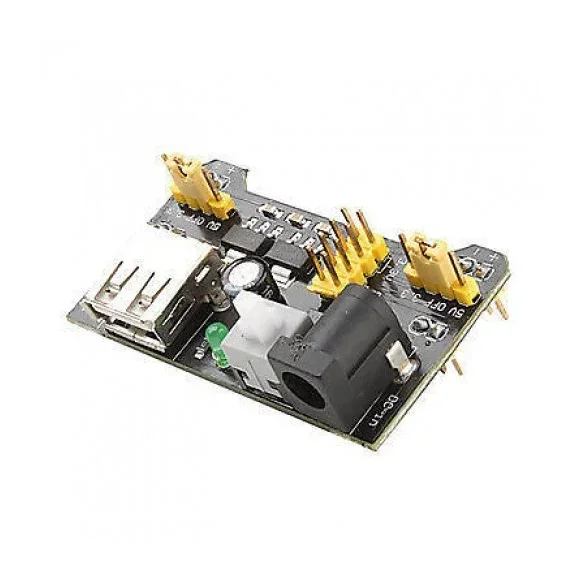 3.3V/5V MB102 Breadboard Power Supply Module — Power & Components — Back view