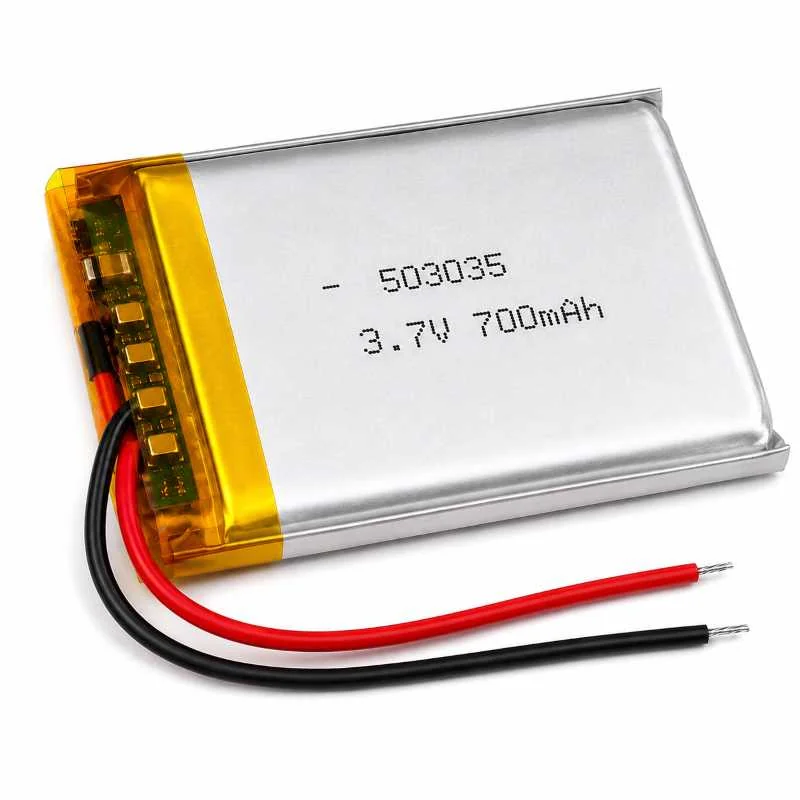 3.7V 700mAh 503035 Rechargeable Lithium Polymer (Li-Po) Battery for DIY Electronics, Robotics — Power & Components