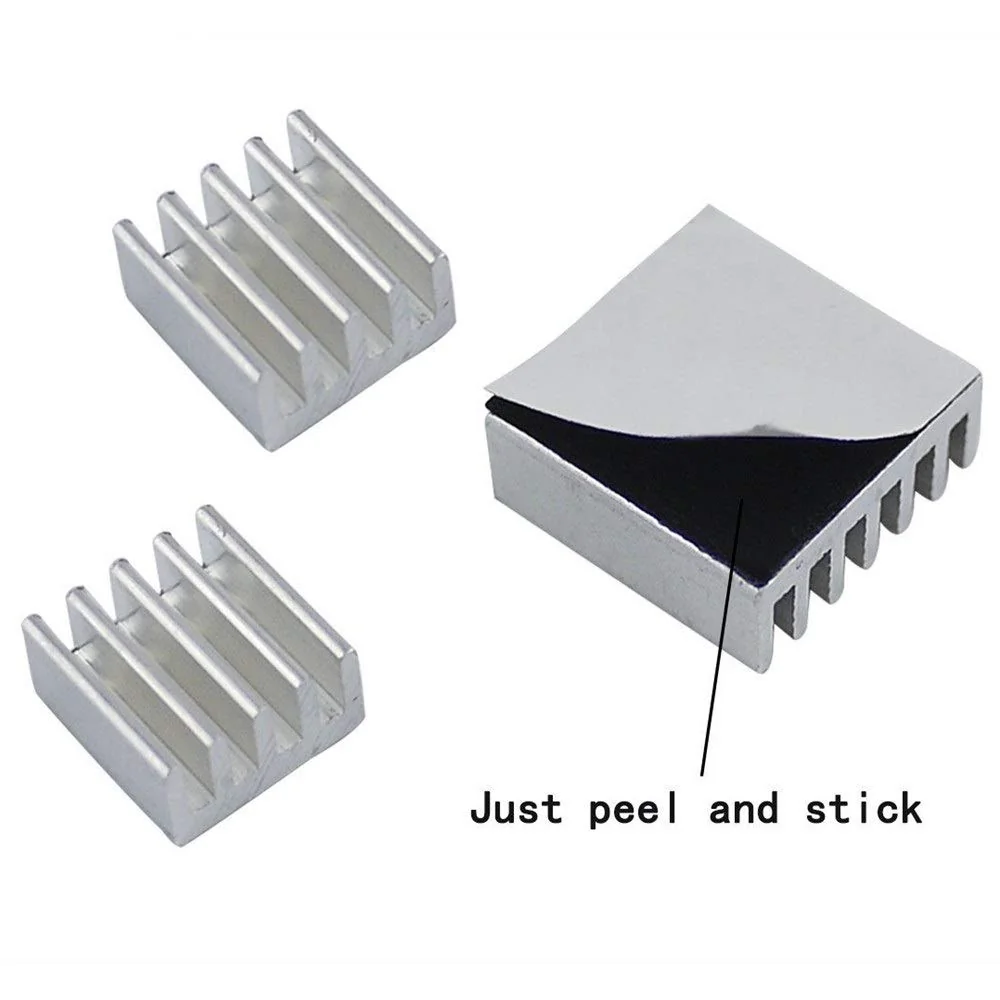 3-in-1 Aluminum Heat Sink Set for Raspberry Pi 3 — Power & Components — Detail / close-up
