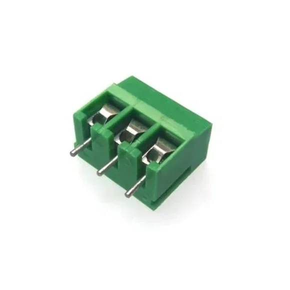 3 Pin 5.08mm Pitch Plug-in Screw Terminal Block Connector — Connectors & Wires — Detail / close-up