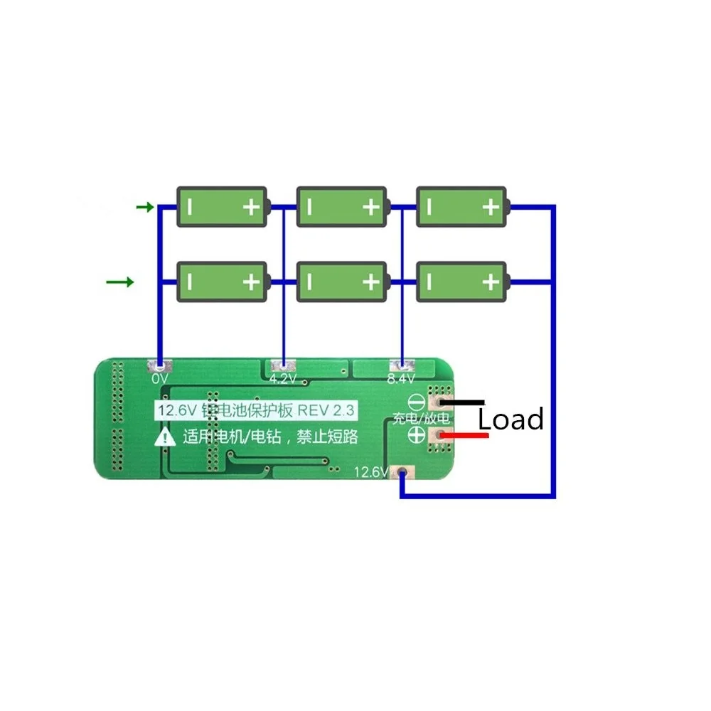 3 Series 20A 18650 Lithium Battery Protection Board 11.1V 12V 12.6V — Power & Components — Detail / close-up