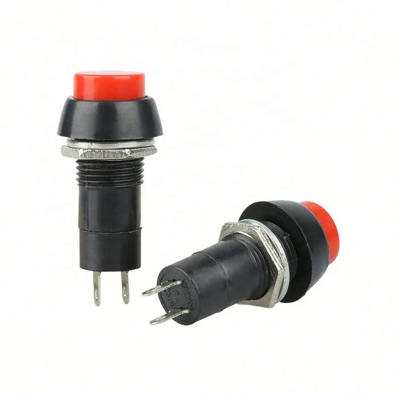 3A 250V Red Push Button Momentary Type No Lock Push Only — Power & Components — Back view