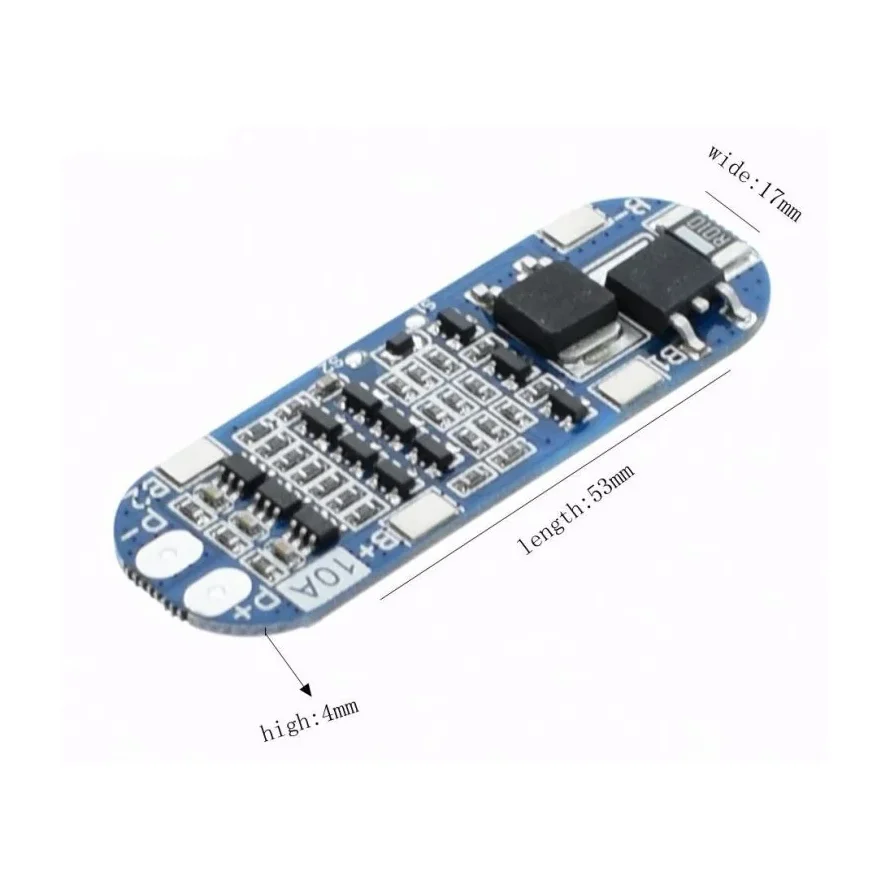 3S 10A 12V 18650 Lithium Battery Charger Board Protection Module — Power & Components — Back view
