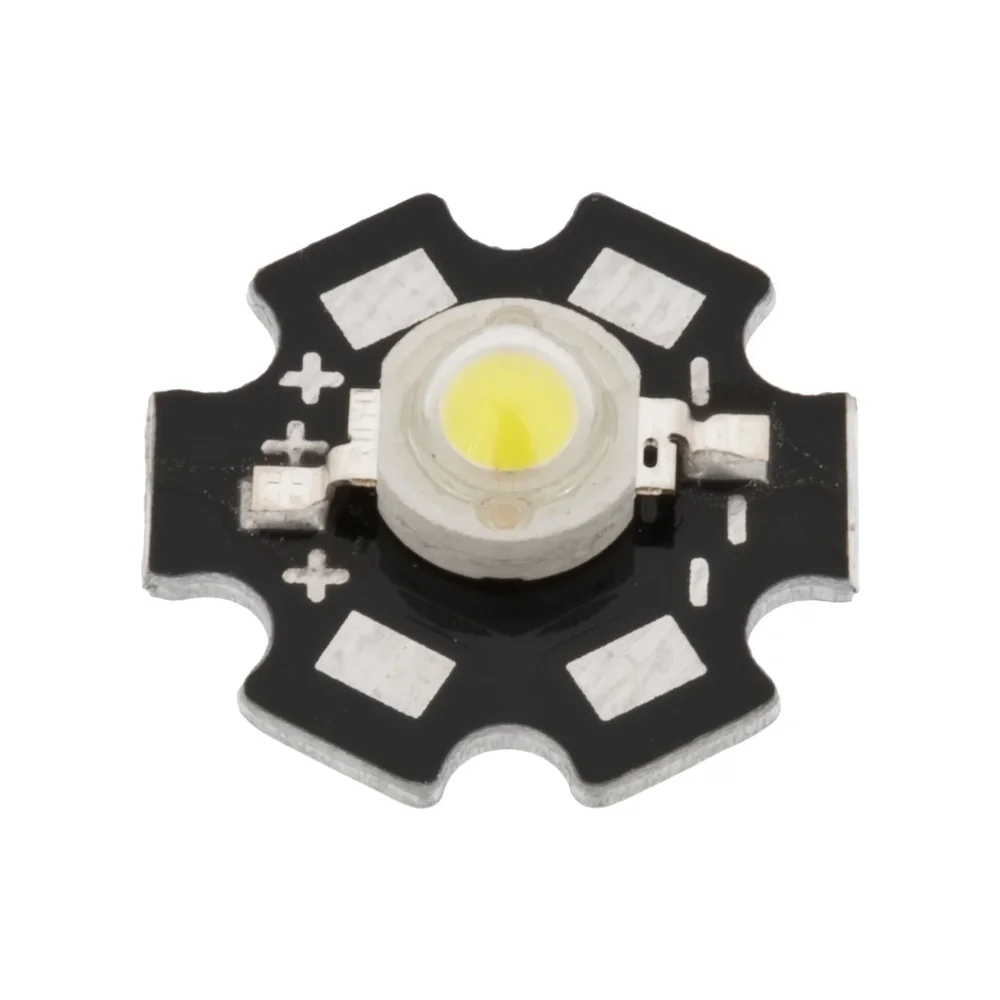 3W High Power White LED with Aluminum Heatsink – High Brightness Emitter Module — Power & Components — Detail / close-up