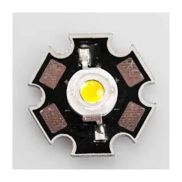 3W High Power White LED with Aluminum Heatsink – High Brightness Emitter Module — Power & Components