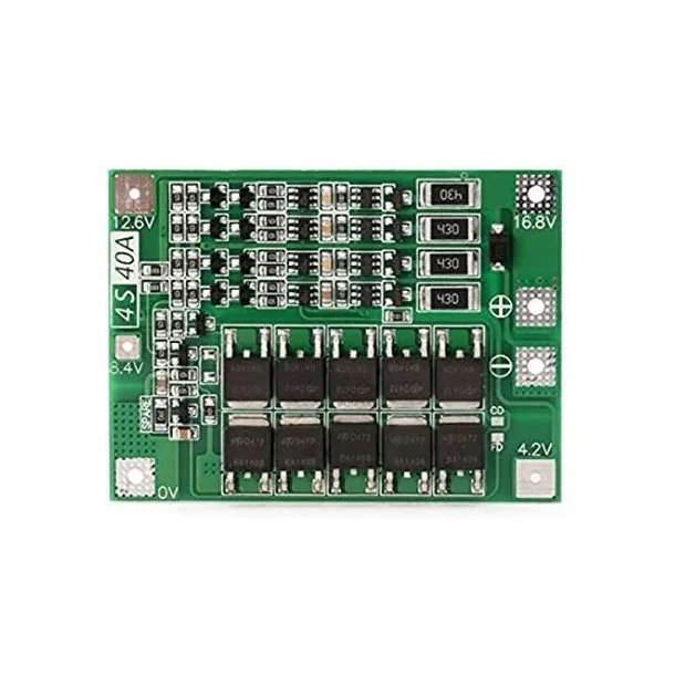 4 Series 40A 18650 Lithium Battery Protection Board 14.8V 16.8V with Balance for Drill Motor Lipo Cell Module 4S 40A — Power & Components