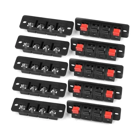 4 Way/Pole Speaker Terminals Long Socket/Block/Connector With Push Release — Connectors & Wires — Pinout diagram