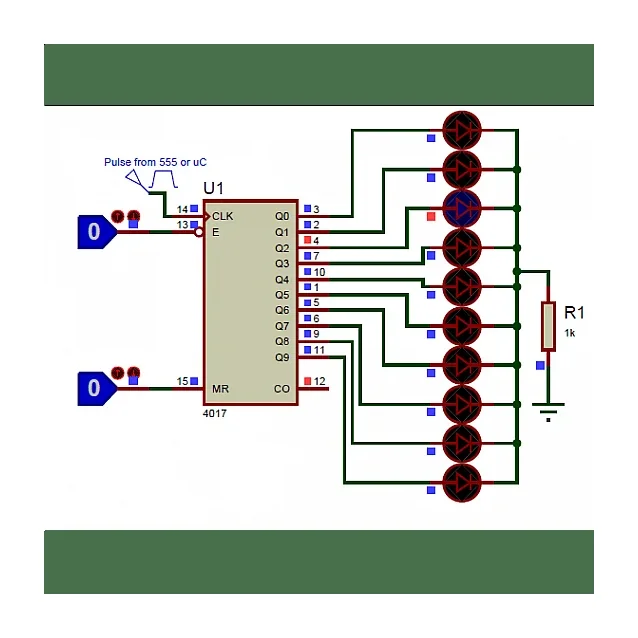 4017 Decade Counter IC — Power & Components — Back view