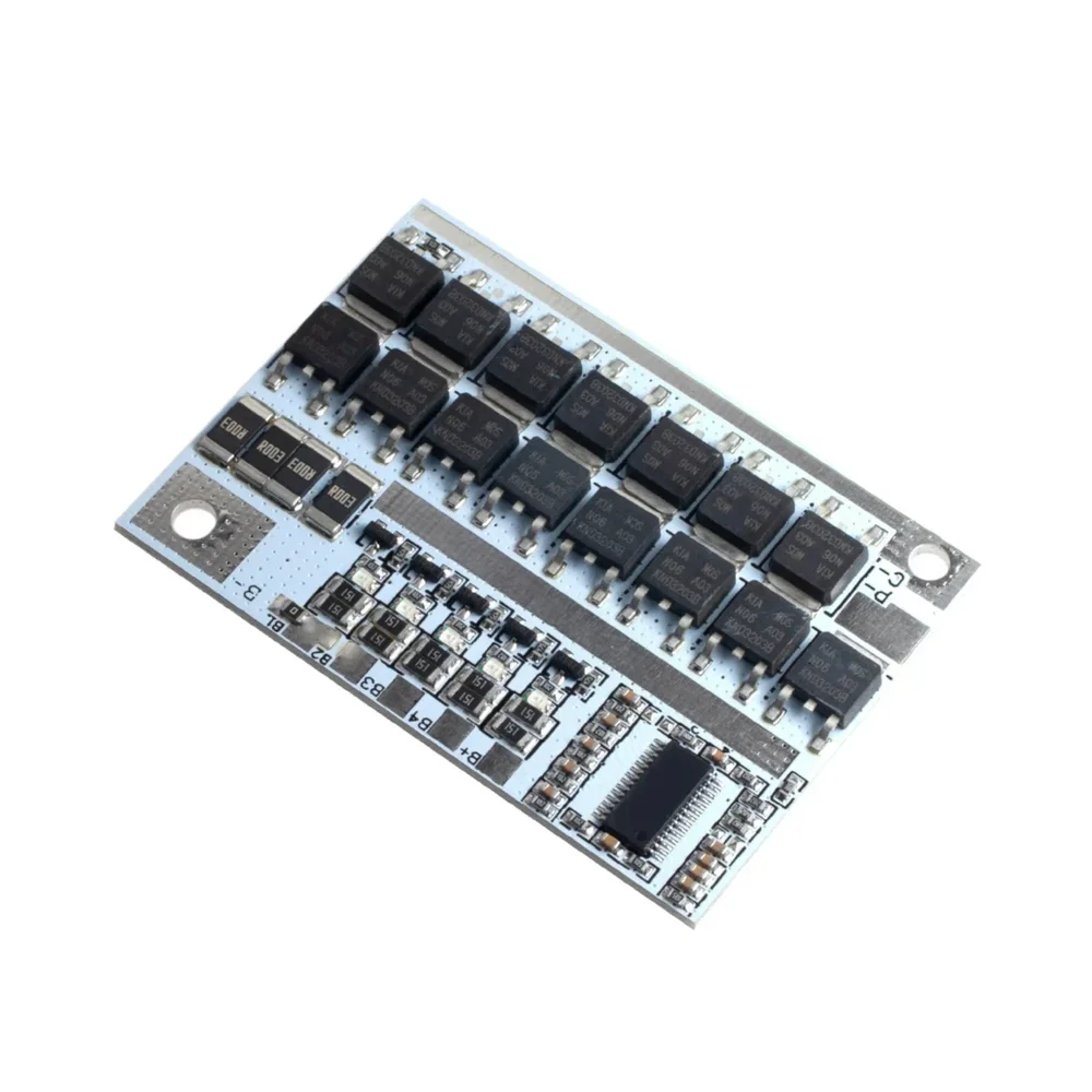 4S 100A LiFePO4 Lithium Battery Protection Balance Charging BMS Protection PCB Board — Power & Components — Back view