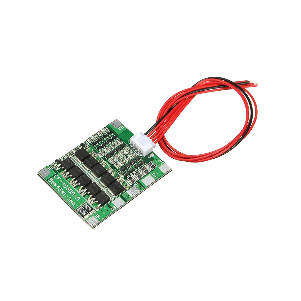 4S 30A 18650 Lithium Battery Protection Board 14.8V 16V with Cable — Power & Components