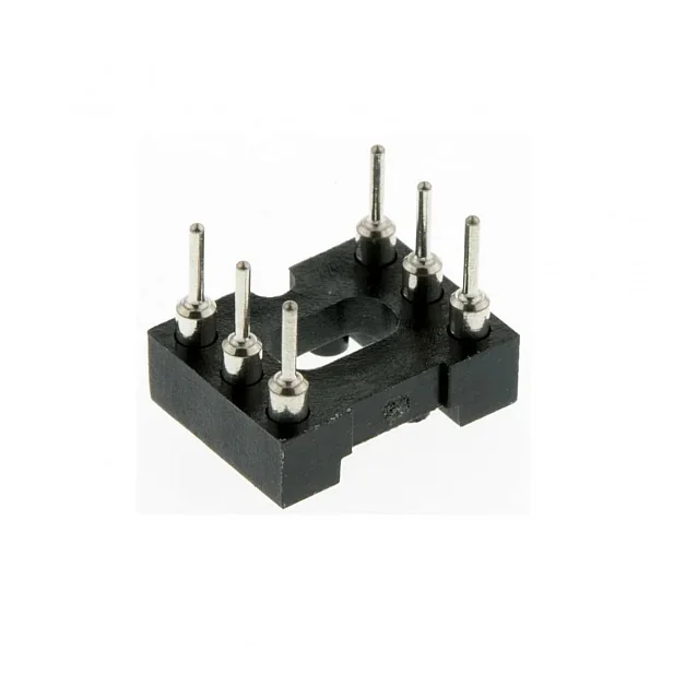 6 Pin Machine tooled IC Socket (Round IC Base) — Power & Components — Back view