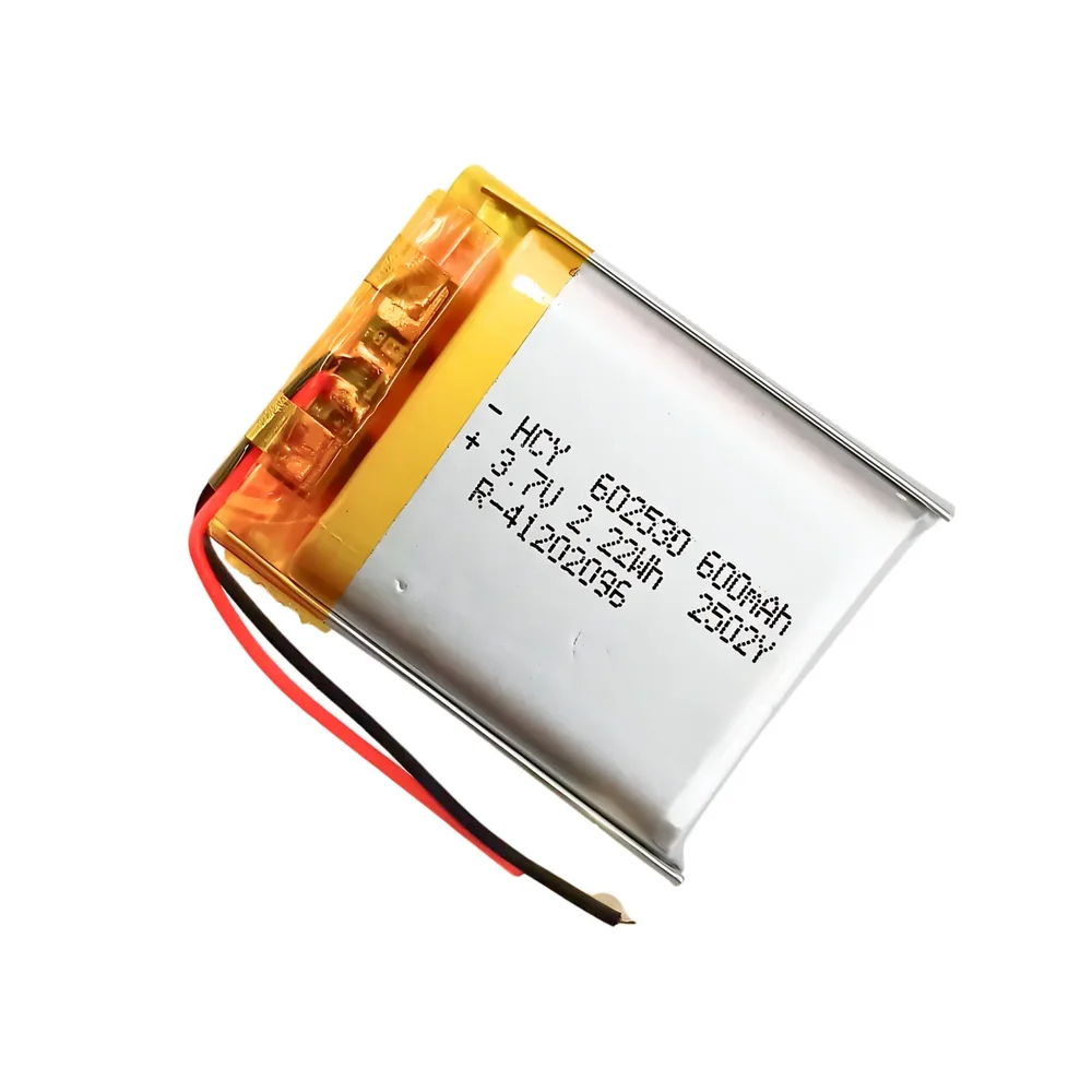 500mAh 3.7V Single Cell Rechargeable LiPo Battery (HCY-602530) — Power & Components