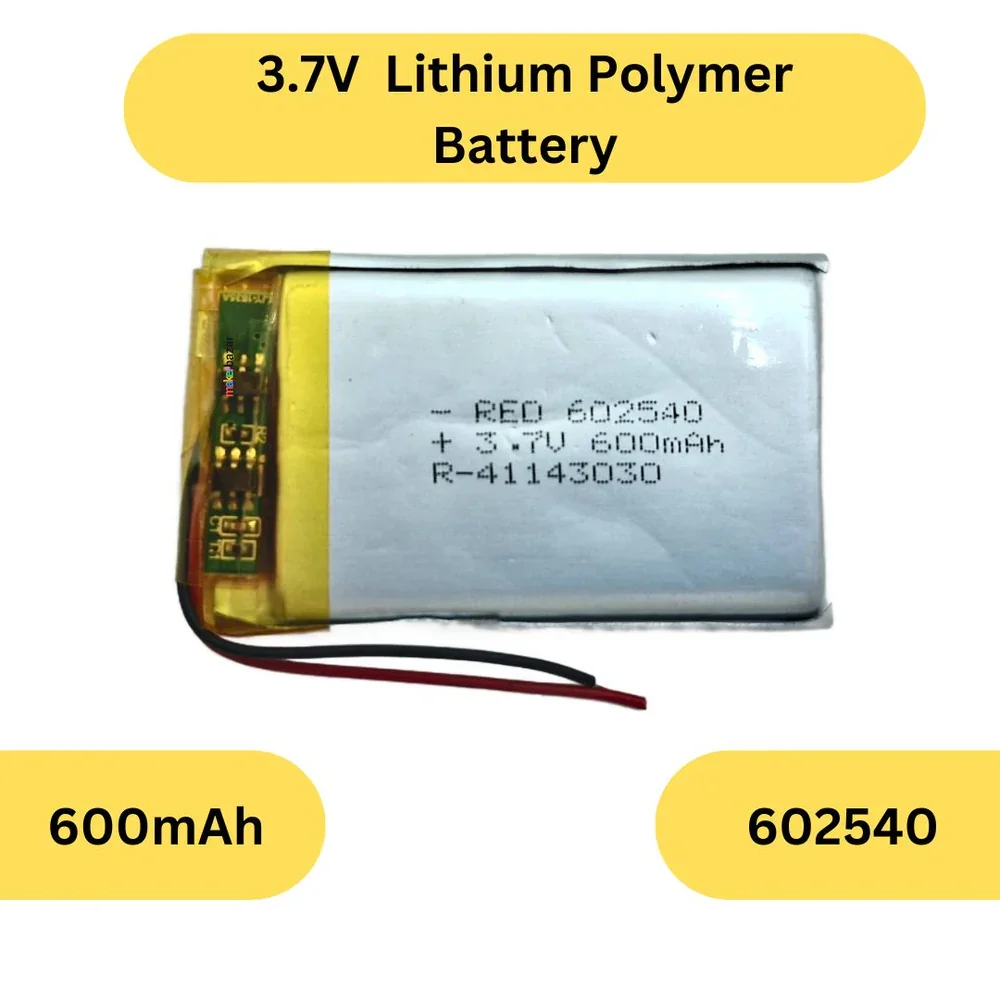 602030 3.7V 600mAH Lipo Rechargeable Battery — Power & Components — Back view