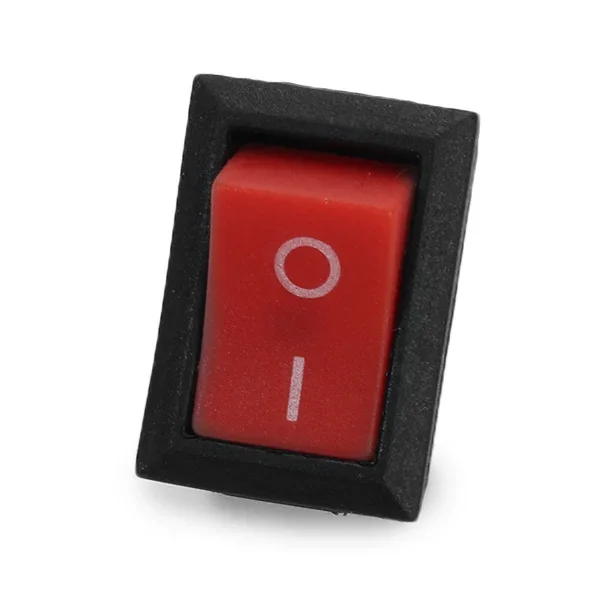 6A 250V AC red color copper 2 pins SPST small plastic rocker switches — Power & Components