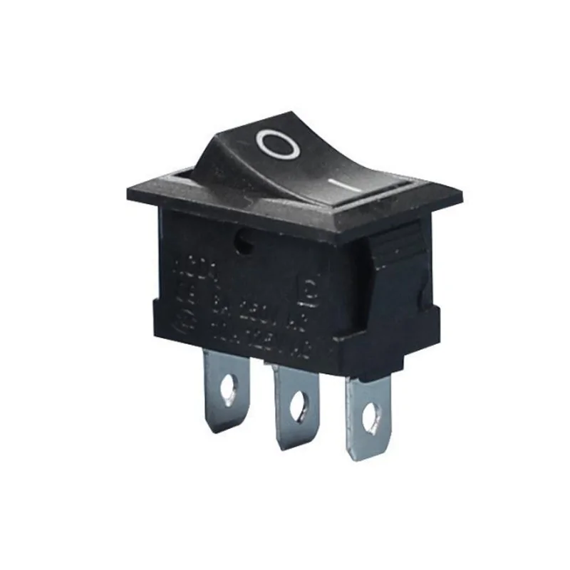 6A 250V Black SPDT 3 Pin Mini Rocker Switch ON/OFF 2 Position Switch — Power & Components — Back view