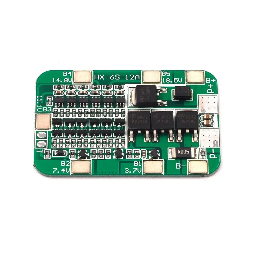 6S 12A Lithium Battery 18650 Charger PCB BMS Protection Board — Power & Components — Detail / close-up
