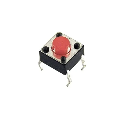 6×6×5mm Tactile Push Button Switch – Through-Hole Red — Power & Components