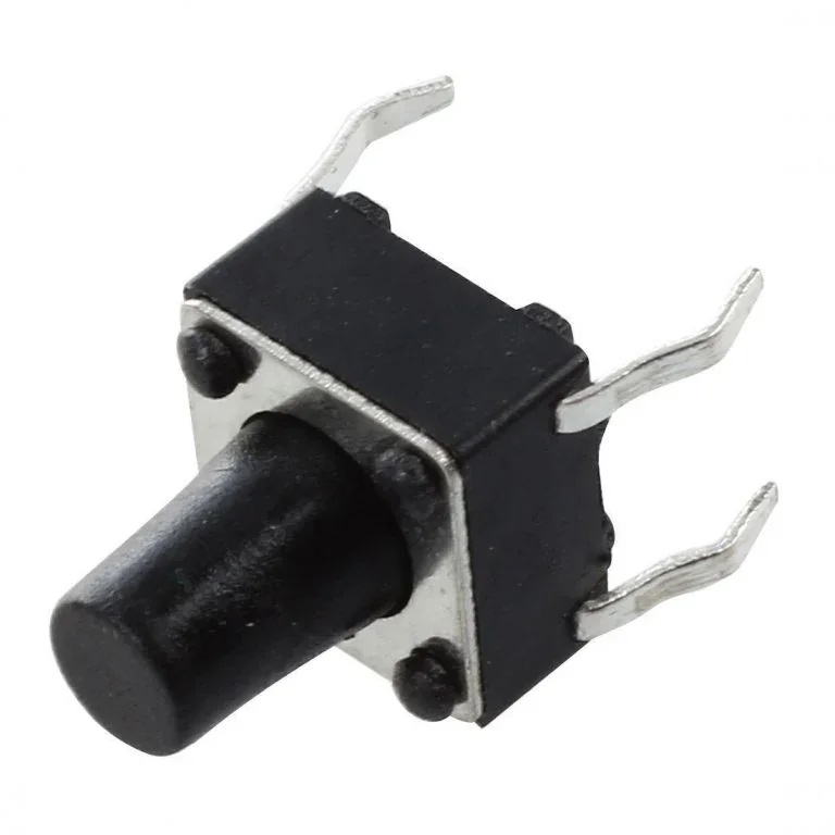 6x6x8mm Tactile Push Button Switch (Pack of 20) — Power & Components — Back view