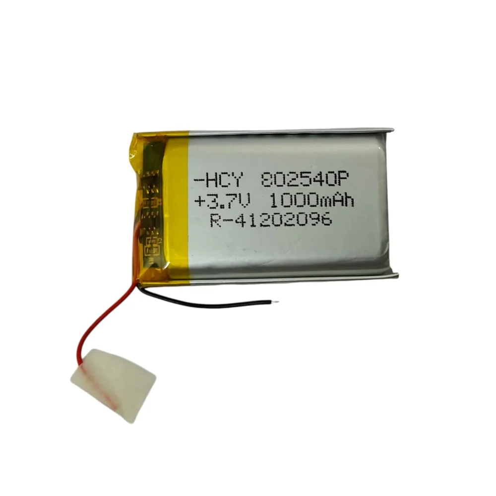 802540P 3.7V 1000mAh Rechargeable Lithium Polymer Battery — Power & Components