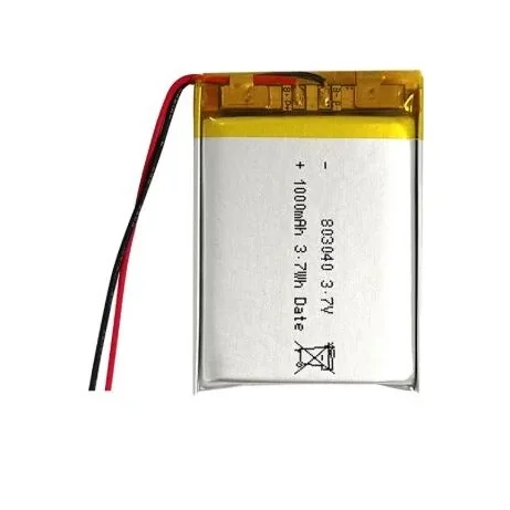 803040 3.7V 1000mAh LiPo Battery | Rechargeable Lithium Polymer Battery Cell — Power & Components
