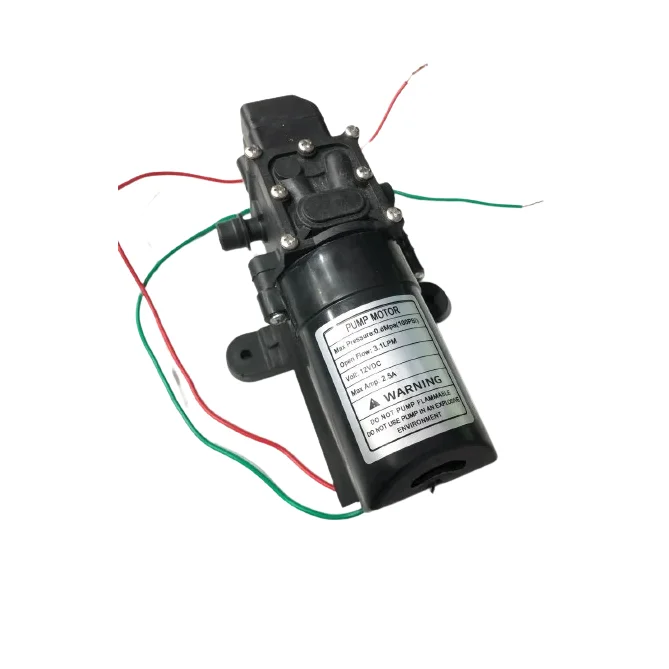 80W High Pressure Mini Diaphragm Water Pump 12v Self Priming 3.1 LPM 100 psi — Motors & Actuators — Back view