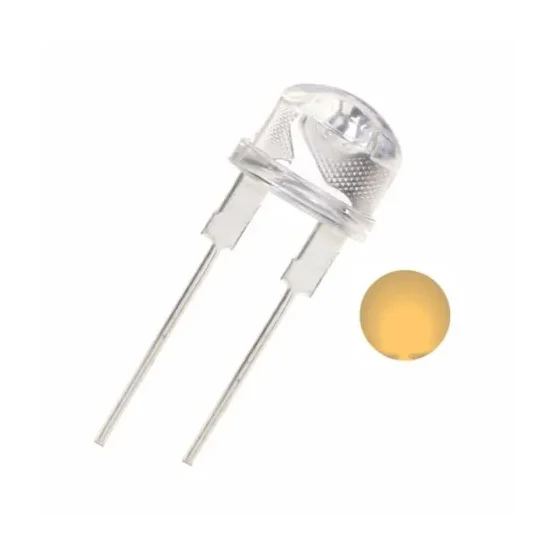 8mm  High Quality LED- Clear Lens-Warm White Brand Superlight — Power & Components