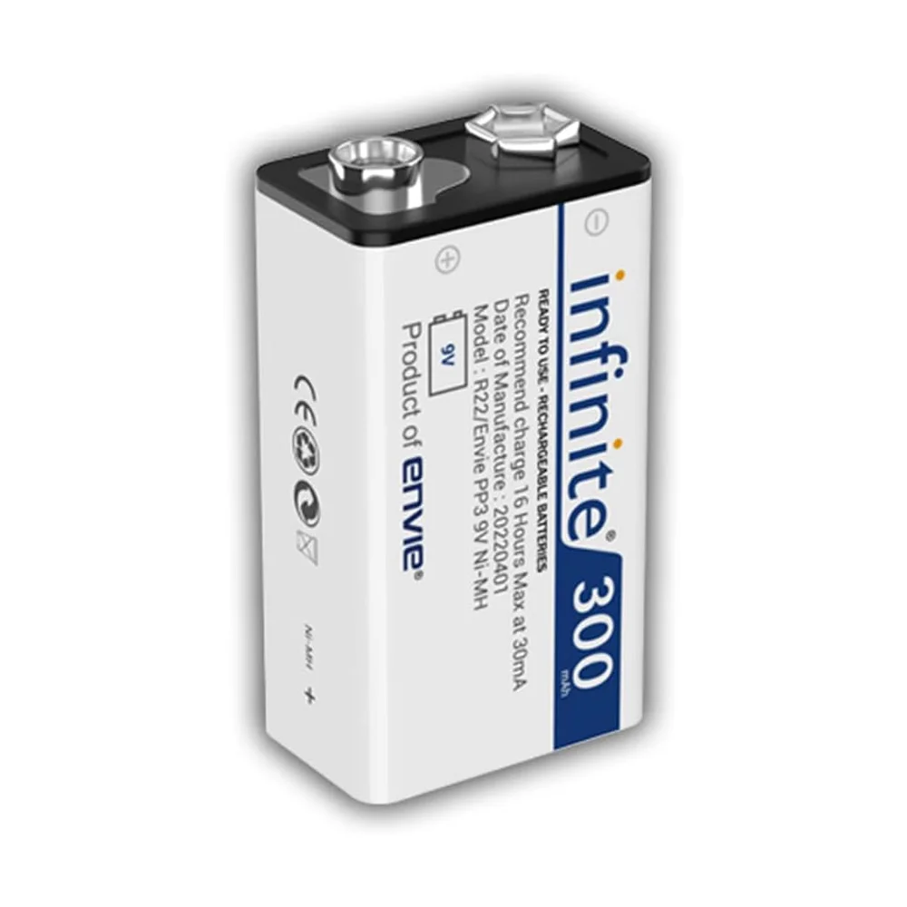 9V Rechargeable Li-Ion (650 mAh) — Back view
