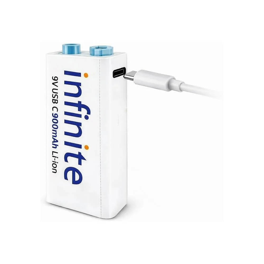 9V Rechargeable Li-Ion (650 mAh) — Detail / close-up