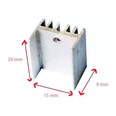 Aluminum Heat Sink for TO-220 Mosfet Transistor — Power & Components — Back view