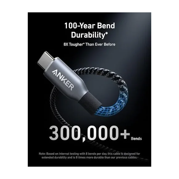 Anker 765 USB-C to USB-C 100W (1.8m) — Back view