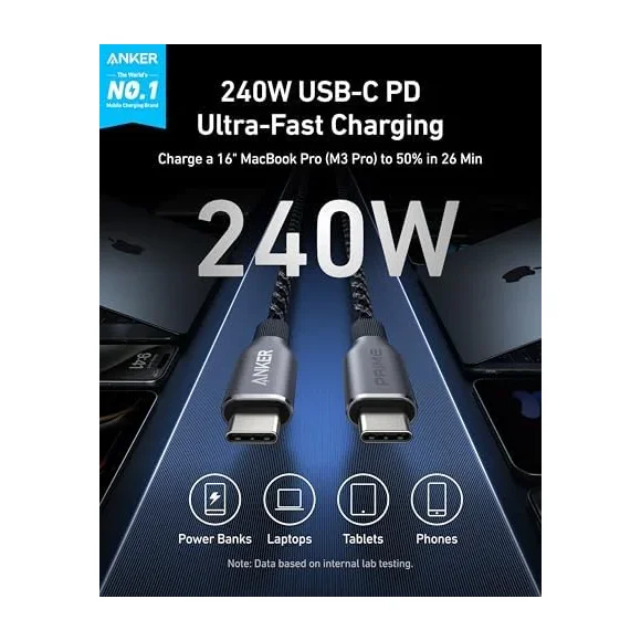 Anker 765 USB-C to USB-C 100W (1.8m) — Detail / close-up