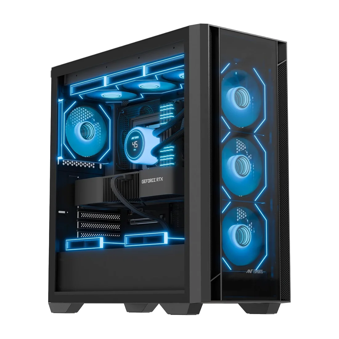 Antec CX800 ARGB Black Panoramic Mid Tower Case — Detail / close-up